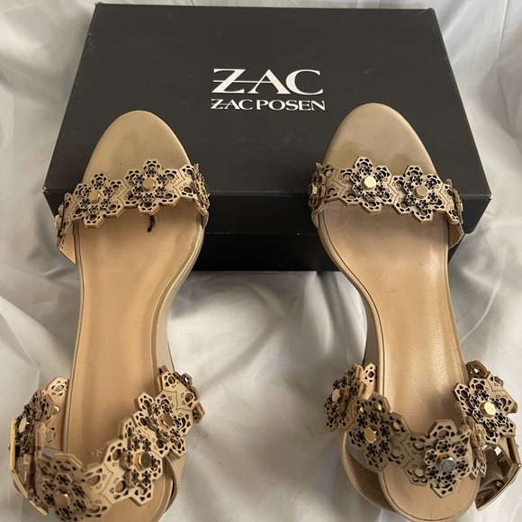 Zac Zac Posen Brooke Leather Wedge Sandal size 8 - Picture 3 of 10